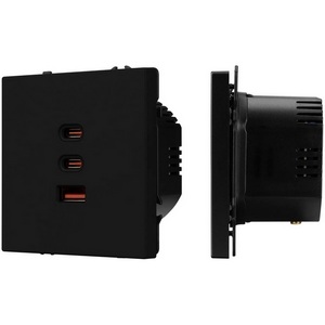 Механизм розетки с быстрой USB зарядкой ARL NOBE SCT-NOBE-MUACC-SFPL-FC-BK (65W, QC3) (Arlight,) 061834