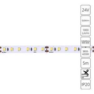 Светодиодная лента 2835 24V 9,6W/m 4000К 5м Arte Lamp Tape A2412008-02-4K