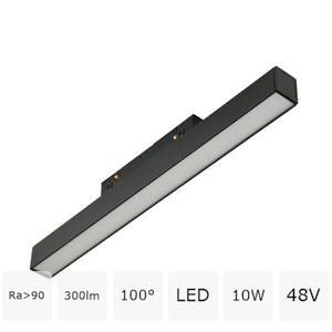 Трековый светодиодный светильник 48V магнитный MyFar Флоу MT0210-10W3K-B