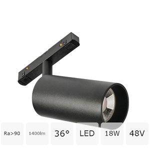 Трековый светодиодный светильник 48V магнитный MyFar Рэй MT0220-18W4K-B