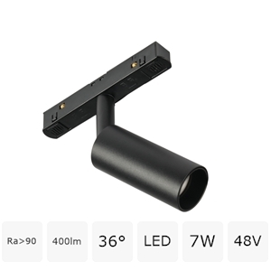 Трековый светодиодный светильник 48V магнитный MyFar Рэй MT0220-7W4K-B