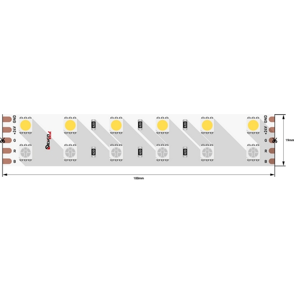 Светодиодная лента IP33 5050 DesignLed Lux DSG5120-24-RGB+NW-33  фото