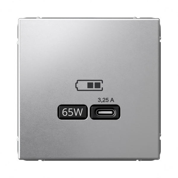 Розетка с быстрой зарядкой USB Type-C 65Вт (алюминий) Systeme Electric GAL000327  фото