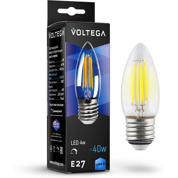 Лампочка светодиодная dim 5W Voltega Candle 8463  фото